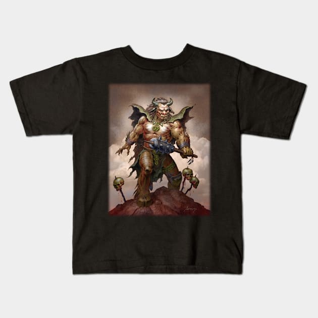 Minotaur Beast Kids T-Shirt by Paul_Abrams